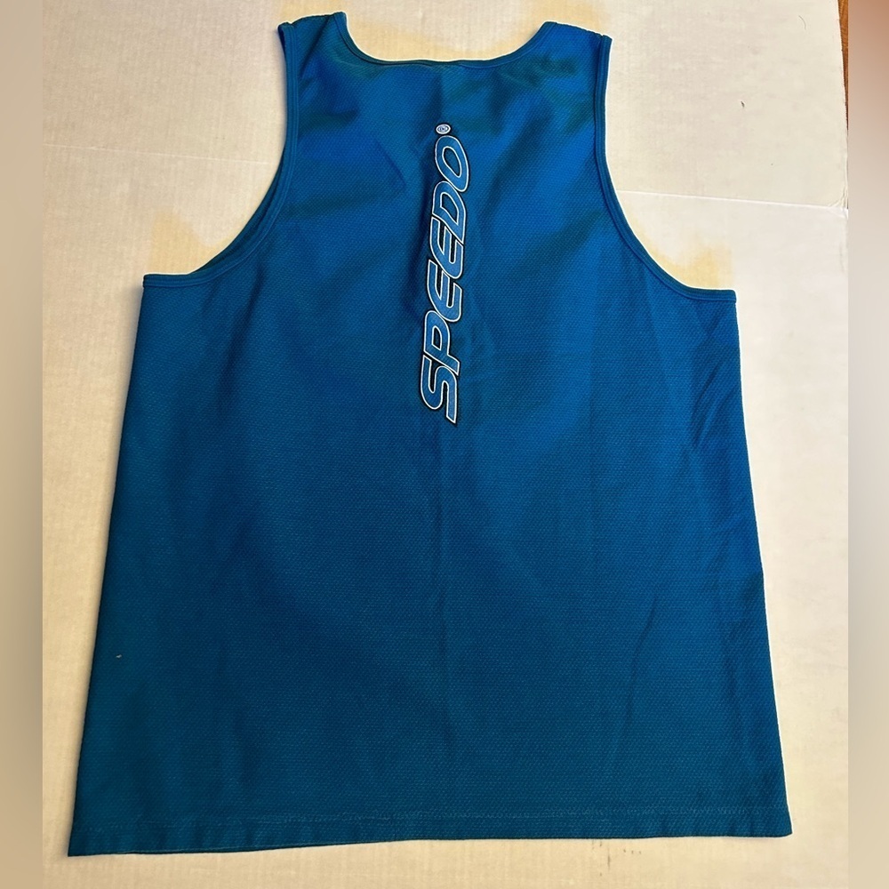 Speedo Teal Tank Top Shirt for Men Vintage Sz-L.  AA20
